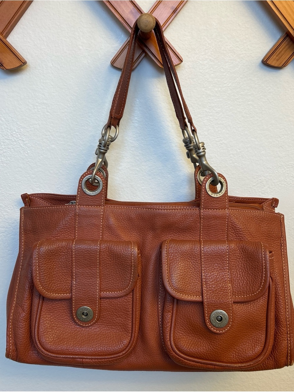 Classic Brown Leather Shoulder Bag - Women